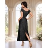 DRESSTELLS Women’s Sequin Formal Wedding Guest Dresses(Black)