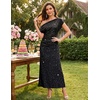 DRESSTELLS Women’s Sequin Formal Wedding Guest Dresses(Black)