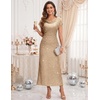 DRESSTELLS Women’s Sequin Formal Wedding Guest Dresses(Champagne)