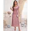 DRESSTELLS Women’s Sequin Formal Wedding Guest Dresses(Dustyrose)