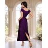 DRESSTELLS Women’s Sequin Formal Wedding Guest Dresses(Grape)