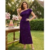 DRESSTELLS Women’s Sequin Formal Wedding Guest Dresses(Grape)