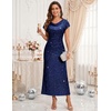 DRESSTELLS Women’s Sequin Formal Wedding Guest Dresses(Navy)