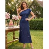 DRESSTELLS Women’s Sequin Formal Wedding Guest Dresses(Navy)