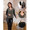 DRESSTELLS Womens Sequin Velvet Holiday Tops, Glitter Sparkly Party Blouse(Black)