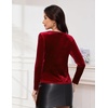 DRESSTELLS Womens Sequin Velvet Holiday Tops, Glitter Sparkly Party Blouse(Burgundy)