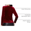 DRESSTELLS Womens Sequin Velvet Holiday Tops, Glitter Sparkly Party Blouse(Burgundy)