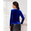 DRESSTELLS Womens Sequin Velvet Holiday Tops, Glitter Sparkly Party Blouse(Royal Blue)