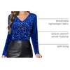 DRESSTELLS Womens Sequin Velvet Holiday Tops, Glitter Sparkly Party Blouse(Royal Blue)
