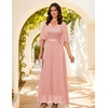 Wedding Guest Bridesmaid Dress Long Evening Gown Summer Homecoming Blush L