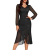 DRESSTELLS Cocktail Dresses for Women Formal Wedding Guest, Sparkly Evening(Black)