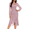 DRESSTELLS Cocktail Dresses for Women Formal Wedding Guest, Sparkly Evening(Blush)