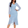 DRESSTELLS Cocktail Dresses for Women Formal Wedding Guest, Sparkly Evening(Skyblue)