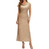 DRESSTELLS Women’s Sequin Formal Wedding Guest Dresses(Champagne)