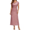 DRESSTELLS Women’s Sequin Formal Wedding Guest Dresses(Dustyrose)