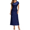 DRESSTELLS Women’s Sequin Formal Wedding Guest Dresses(Navy)