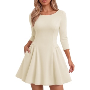 DRESSTELLS Cocktail Dresses for Women 2026, Short Fall Wedding Guest Party(Champagne)
