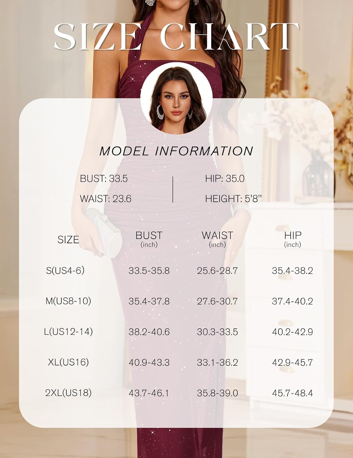 image:imageDRESSTELLS Sparkly Bodycon Maxi Cocktail Dress for Formal Wedding GuestBurgungy