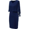 DRESSTELLS Dress with Chiffon Overlay Cape, 2023 Mother of The Bride Cocktail Wedding Guest Dress(Bodycon Navy)
