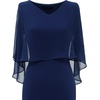 DRESSTELLS Dress with Chiffon Overlay Cape, 2023 Mother of The Bride Cocktail Wedding Guest Dress(Bodycon Navy)