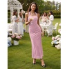 DRESSTELLS Sparkly Bodycon Maxi Cocktail Dress for Formal Wedding Guest(Blush)