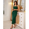 DRESSTELLS Sparkly Bodycon Maxi Cocktail Dress for Formal Wedding Guest(Dark Green)
