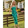 DRESSTELLS Sparkly Bodycon Maxi Cocktail Dress for Formal Wedding Guest(Darkgreen Floral)