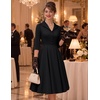 DRESSTELLS Vintage Midi Cocktail Dress for Women Wedding Guest 2026 Fall(Black)
