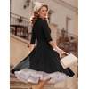 DRESSTELLS Vintage Midi Cocktail Dress for Women Wedding Guest 2026 Fall(Black)