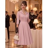 DRESSTELLS Vintage Midi Cocktail Dress for Women Wedding Guest 2026 Fall(Blush)