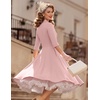 DRESSTELLS Vintage Midi Cocktail Dress for Women Wedding Guest 2026 Fall(Blush)