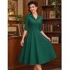DRESSTELLS Vintage Midi Cocktail Dress for Women Wedding Guest 2026 Fall(Darkgreen)