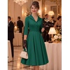 DRESSTELLS Vintage Midi Cocktail Dress for Women Wedding Guest 2026 Fall(Darkgreen)