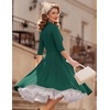 DRESSTELLS Vintage Midi Cocktail Dress for Women Wedding Guest 2026 Fall(Darkgreen)