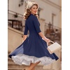 DRESSTELLS Vintage Midi Cocktail Dress for Women Wedding Guest 2026 Fall(Navy)